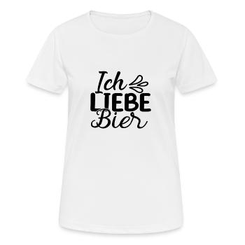 Ich liebe Bier - Frauen T-Shirt atmungsaktiv - Weiß - Vorne - AI Model Female 172 dark (172cm)