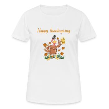 Happy Thanksgiving - Frauen T-Shirt atmungsaktiv - Weiß - Vorne - AI Model Female 172 dark (172cm)