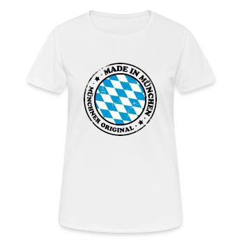 Made in München - Frauen T-Shirt atmungsaktiv - Weiß - Vorne - AI Model Female 172 dark (172cm)
