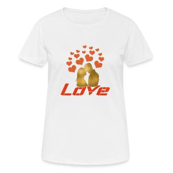 Liebe Herzliebe Herzen, Heart Love - Frauen T-Shirt atmungsaktiv - Weiß - Vorne - AI Model Female 172 dark (172cm)