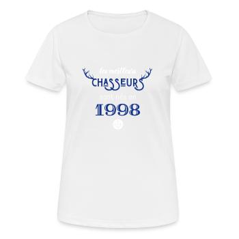 Anniversaire chasseur 1998 - T-shirt respirant Femme - blanc - Devant - AI Model Female 172 dark (172cm)