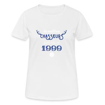 Anniversaire chasseur 1999 - T-shirt respirant Femme - blanc - Devant - AI Model Female 172 dark (172cm)