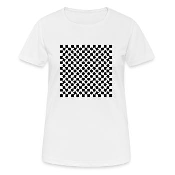 Optical Art - Psycho Chess - Frauen T-Shirt atmungsaktiv - Weiß - Vorne - AI Model Female 172 dark (172cm)