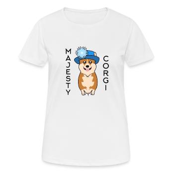 Majesté Corgi - T-shirt respirant Femme - blanc - Devant - AI Model Female 172 dark (172cm)