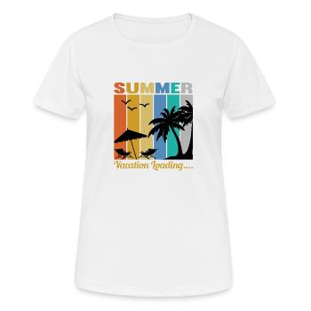 Summer Vacation Loading... - Women's Breathable T-Shirt - white - Front - AI Model Female 172 dark (172cm)
