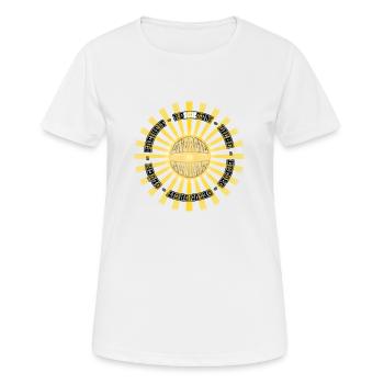Sonnenrad ReICHtum ICH Energie Gewinnt - Frauen T-Shirt atmungsaktiv - Weiß - Vorne - AI Model Female 172 dark (172cm)