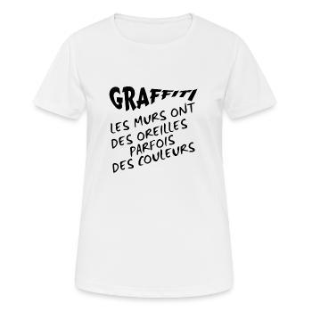 Graffiti - T-shirt respirant Femme - blanc - Devant - AI Model Female 172 dark (172cm)