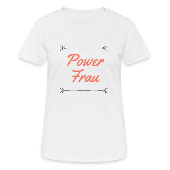 Power Frau - Frauen T-Shirt atmungsaktiv - Weiß - Vorne - AI Model Female 172 dark (172cm)