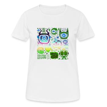visage fou visage heureux dessin animé visage heureux dessin animé - T-shirt respirant Femme - blanc - Devant - AI Model Female 172 dark (172cm)