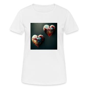 Heart Love Abstract Collection 40 - Women's Breathable T-Shirt - white - Front - AI Model Female 172 dark (172cm)