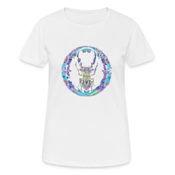 Farbenfroher Skarabäus - Frauen T-Shirt atmungsaktiv - Weiß - Vorne - AI Model Female 172 dark (172cm)