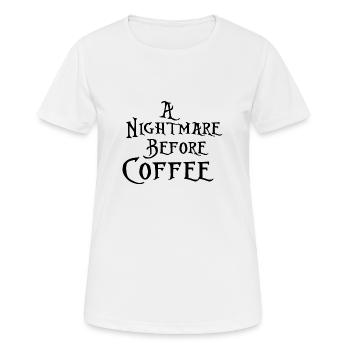 Un cauchemar avant le café - T-shirt respirant Femme - blanc - Devant - AI Model Female 172 dark (172cm)