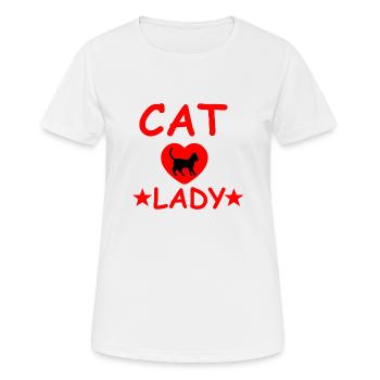 Chat - T-shirt respirant Femme - blanc - Devant - AI Model Female 172 dark (172cm)
