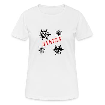 DER WINTER STEHT VOR DER TÜR - Frauen T-Shirt atmungsaktiv - Weiß - Vorne - AI Model Female 172 dark (172cm)