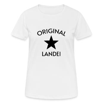 Original Landei - vom Lande - Dorfkind - Frauen T-Shirt atmungsaktiv - Weiß - Vorne - AI Model Female 172 dark (172cm)