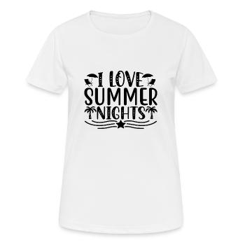 J’adore les nuits d’été - T-shirt respirant Femme - blanc - Devant - AI Model Female 172 dark (172cm)