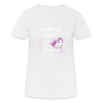Je suis une magnifique licorne - T-shirt respirant Femme - blanc - Devant - AI Model Female 172 dark (172cm)