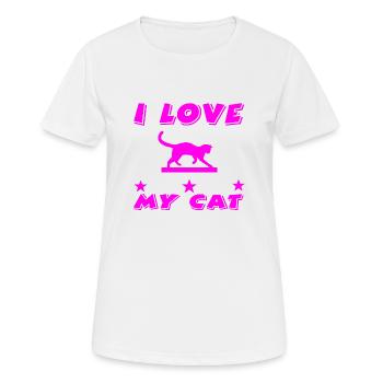 Chat - T-shirt respirant Femme - blanc - Devant - AI Model Female 172 dark (172cm)