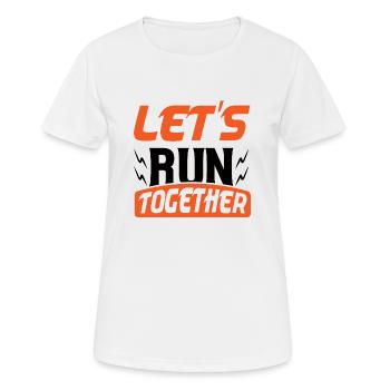 Courons ensemble - T-shirt respirant Femme - blanc - Devant - AI Model Female 172 dark (172cm)