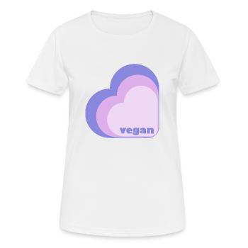 Cœur de lilas végétalien - T-shirt respirant Femme - blanc - Devant - AI Model Female 172 dark (172cm)