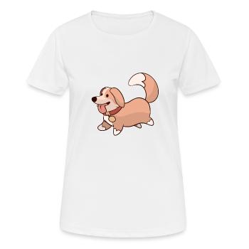 Chien mignon - T-shirt respirant Femme - blanc - Devant - AI Model Female 172 dark (172cm)