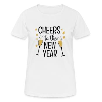 Cheers to the New Year - Frauen T-Shirt atmungsaktiv - Weiß - Vorne - AI Model Female 172 dark (172cm)