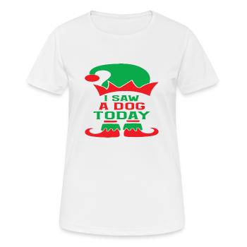 J’ai vu un chien aujourd’hui - T-shirt respirant Femme - blanc - Devant - AI Model Female 172 dark (172cm)