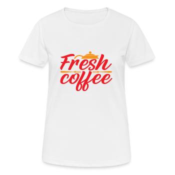 Fresh Coffee - Women's Breathable T-Shirt - white - Front - AI Model Female 172 dark (172cm)