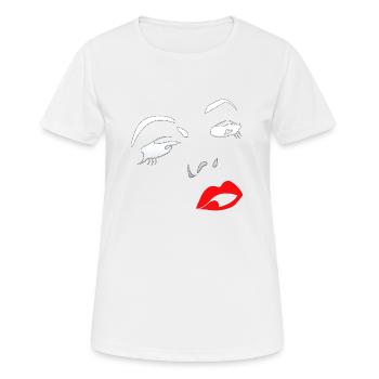 women face face love - Women's Breathable T-Shirt - white - Front - AI Model Female 172 dark (172cm)