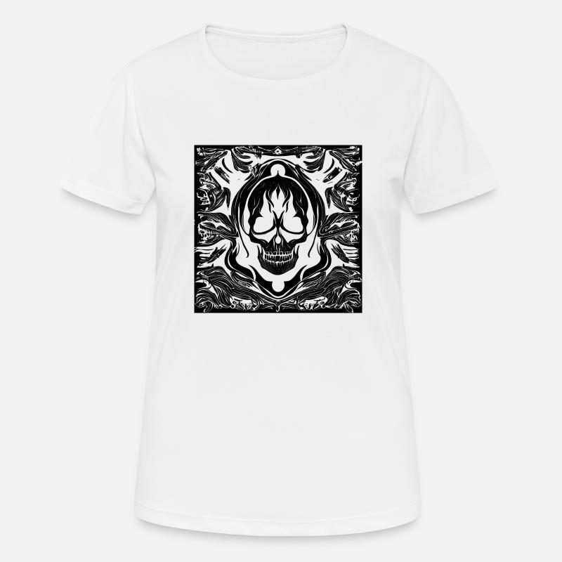 Halloween or horror skull with ornaments - Women's Breathable T-Shirt - white