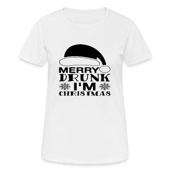 Joyeux ivrogne je suis Noël - T-shirt respirant Femme - blanc - Devant - AI Model Female 172 dark (172cm)