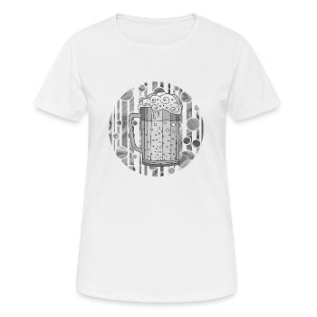Becher - Frauen T-Shirt atmungsaktiv - Weiß - Vorne - AI Model Female 172 dark (172cm)