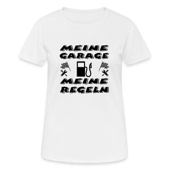 Garage - Frauen T-Shirt atmungsaktiv - Weiß - Vorne - AI Model Female 172 dark (172cm)