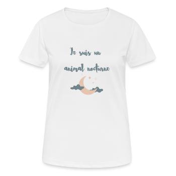 Je suis un animal nocturne - T-shirt respirant Femme - blanc - Devant - AI Model Female 172 dark (172cm)