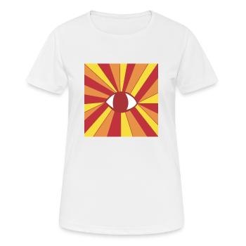 Hippie Ethno Goa Eye Dessin 60s 70s 80s - T-shirt respirant Femme - blanc - Devant - AI Model Female 172 dark (172cm)