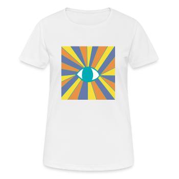 Eye Goa Hippie Trance Festival 60s 70s 80s Ethno - T-shirt respirant Femme - blanc - Devant - AI Model Female 172 dark (172cm)