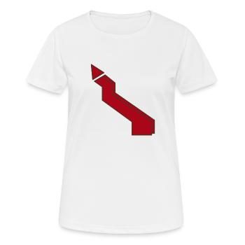 Blitz rot - Frauen T-Shirt atmungsaktiv - Weiß - Vorne - AI Model Female 172 dark (172cm)