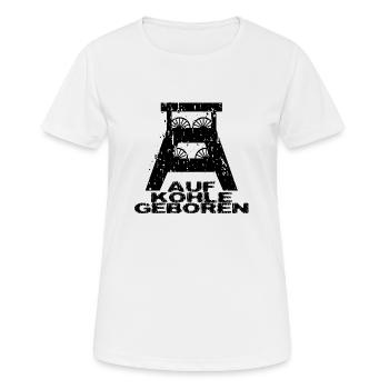 Auf Kohle geboren - Frauen T-Shirt atmungsaktiv - Weiß - Vorne - AI Model Female 172 dark (172cm)