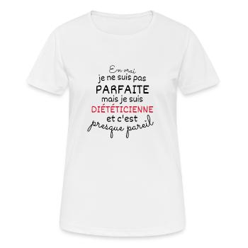 Not perfect but dietician - Women's Breathable T-Shirt - white - Front - AI Model Female 172 dark (172cm)