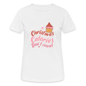 Les calories de Noël ne comptent pas - T-shirt respirant Femme - blanc - Devant - AI Model Female 172 dark (172cm)