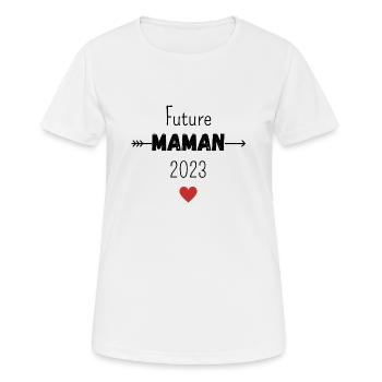 Future maman 2023 - T-shirt respirant Femme - blanc - Devant - AI Model Female 172 dark (172cm)