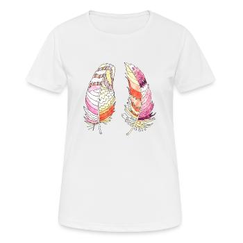 Feder - Frauen T-Shirt atmungsaktiv - Weiß - Vorne - AI Model Female 172 dark (172cm)