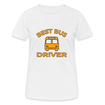 Bus - Frauen T-Shirt atmungsaktiv - Weiß - Vorne - AI Model Female 172 dark (172cm)