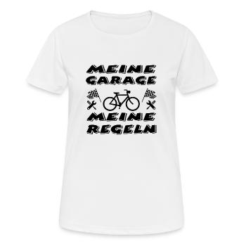 Garage - Frauen T-Shirt atmungsaktiv - Weiß - Vorne - AI Model Female 172 dark (172cm)