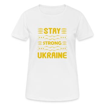 Stay Strong Ukraine - T-shirt respirant Femme - blanc - Devant - AI Model Female 172 dark (172cm)