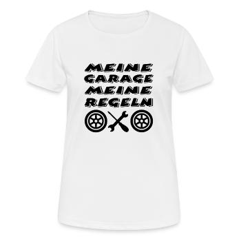 Garage - Frauen T-Shirt atmungsaktiv - Weiß - Vorne - AI Model Female 172 dark (172cm)