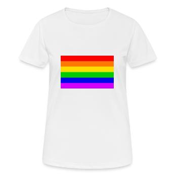 Gay Rainbow Transgender Drapeau arc-en-ciel - T-shirt respirant Femme - blanc - Devant - AI Model Female 172 dark (172cm)