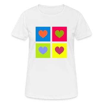 Colorful Tile Hearts - Women's Breathable T-Shirt - white - Front - AI Model Female 172 dark (172cm)
