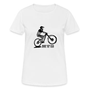 vtt mtb downhill - T-shirt respirant Femme - blanc - Devant - AI Model Female 172 dark (172cm)