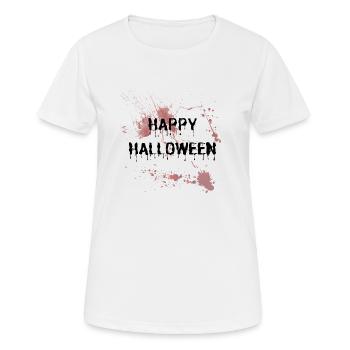 Happy Halloween Blut Mord Gruselig Mörder Tot - Frauen T-Shirt atmungsaktiv - Weiß - Vorne - AI Model Female 172 dark (172cm)